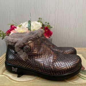 Alegria Women’s Leather Meri Boots Pewter Dazzler Style MER-532 Sz EU 42